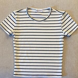Black and White Striped Kids Shirt